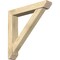 Ekena Millwork Traditional Slat Rough Sawn Bracket w/ Offset Brace, Douglas Fir, 6"W x 34"D x 34"H BKT0604X34X34TRA06RDF - alternate 1